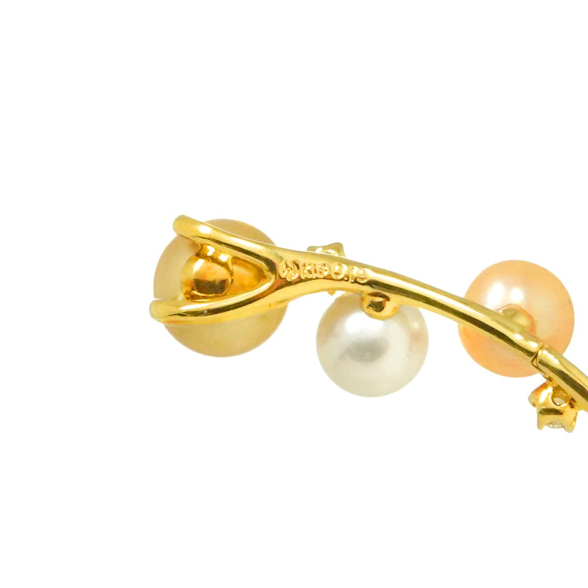 Akoya Pearl 9.0-6.6mm Diamond 0.19ct Pendant Top 18K YG 750