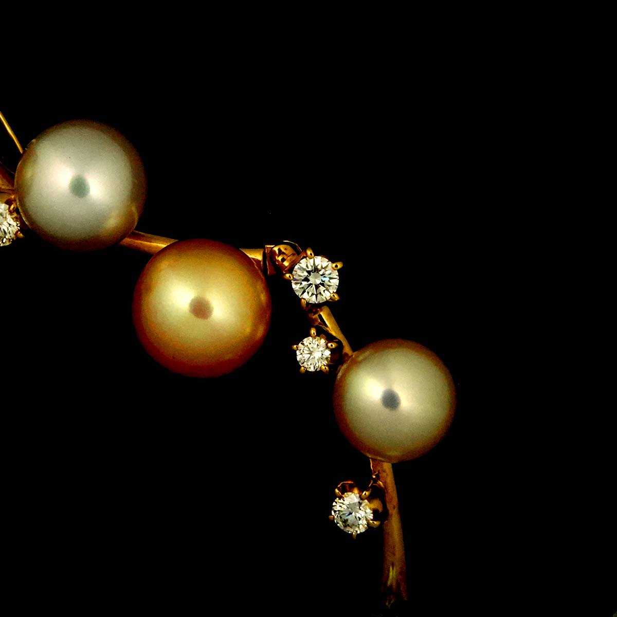 Akoya Pearl 9.0-6.6mm Diamond 0.19ct Pendant Top 18K YG 750