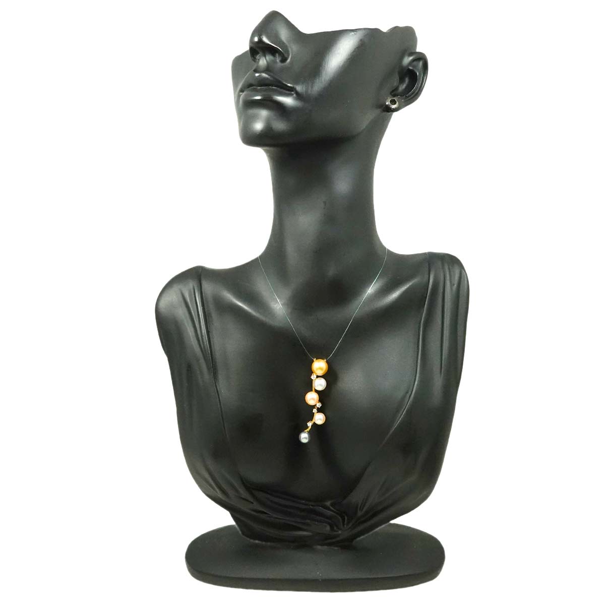 Akoya Pearl 9.0-6.6mm Diamond 0.19ct Pendant Top 18K YG 750
