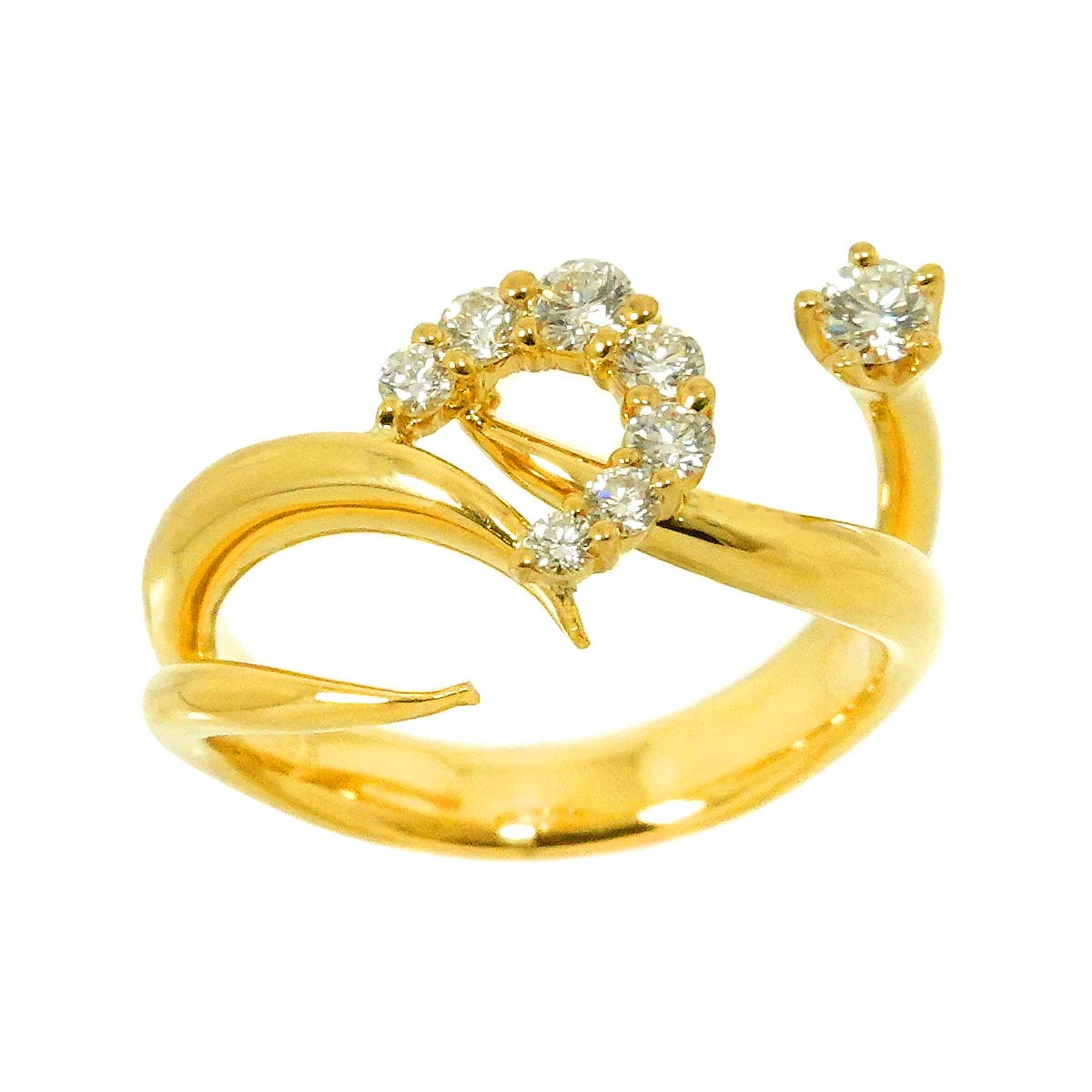 Diamond 0.23ct Ring 18K YG 750 size2.5(US)