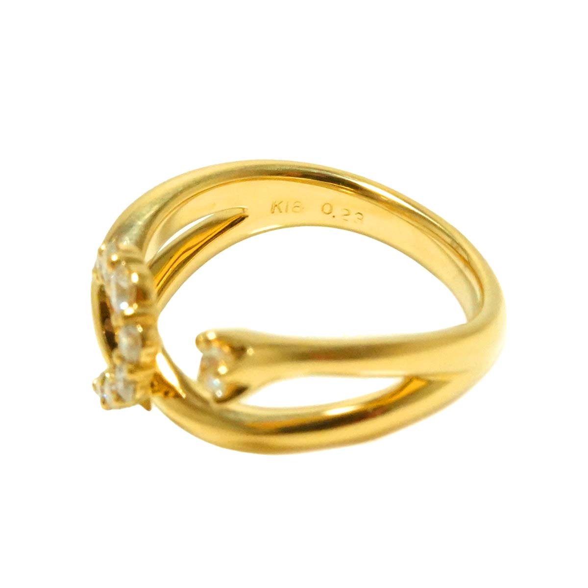 Diamond 0.23ct Ring 18K YG 750 size2.5(US)