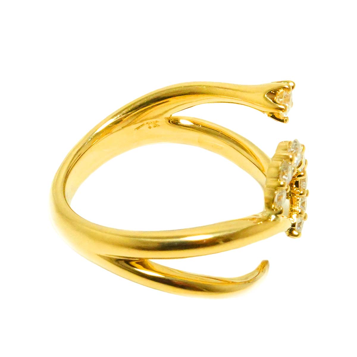 Diamond 0.23ct Ring 18K YG 750 size2.5(US)