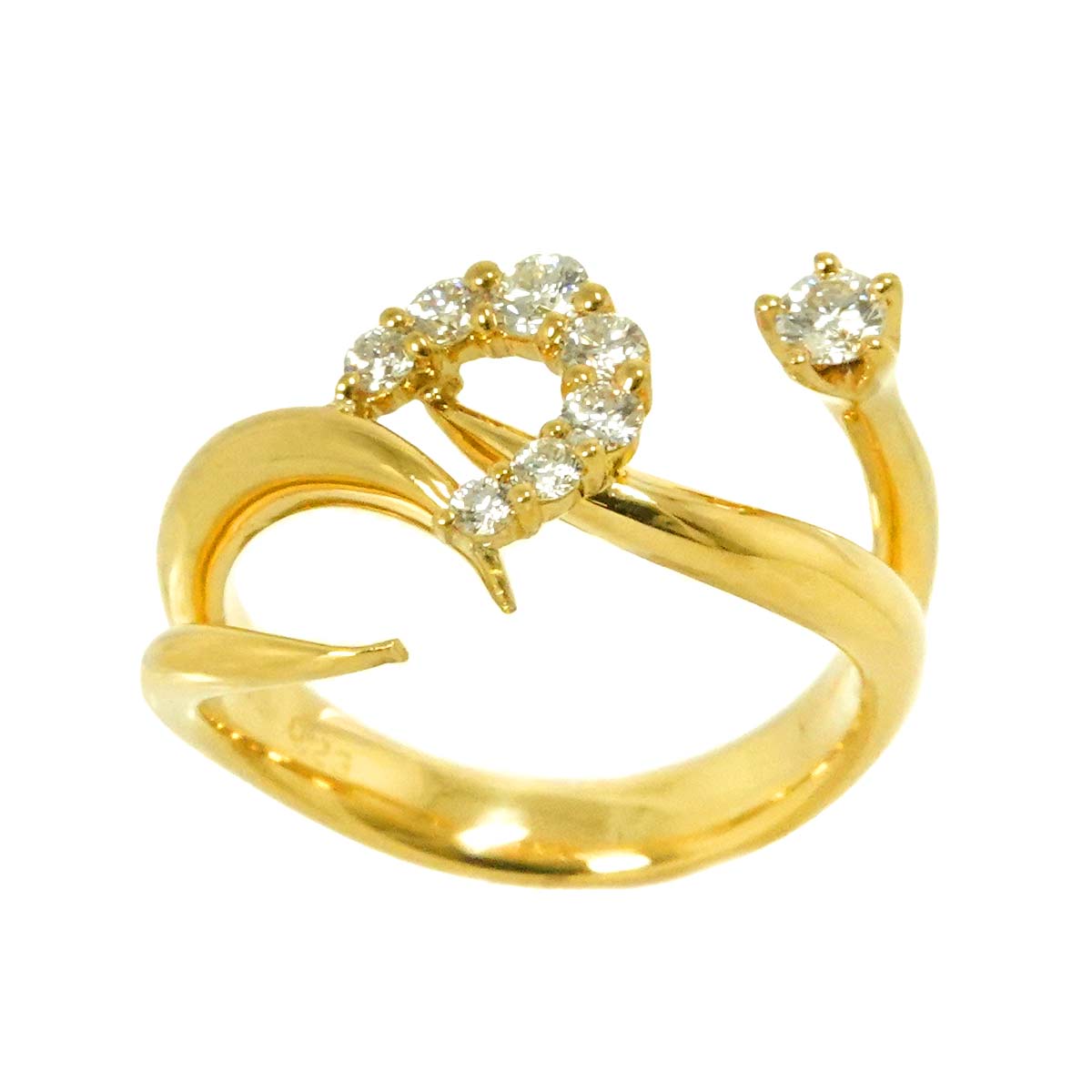 Diamond 0.23ct Ring 18K YG 750 size2.5(US)