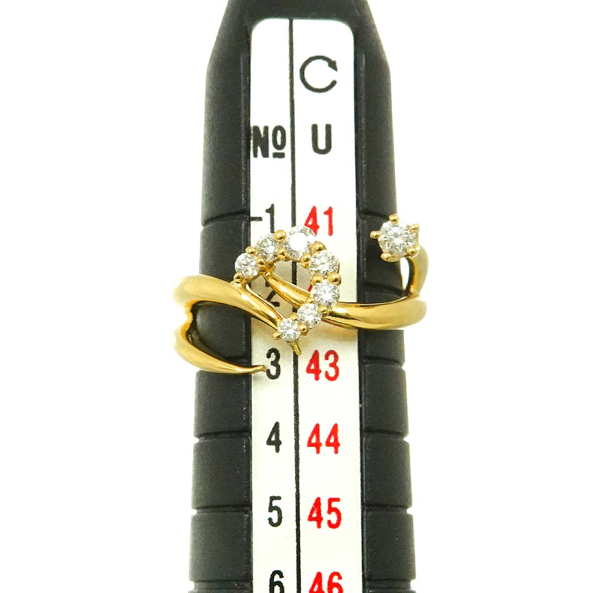 Diamond 0.23ct Ring 18K YG 750 size2.5(US)