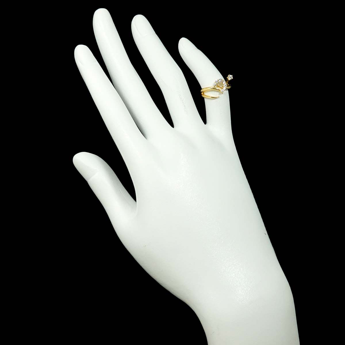 Diamond 0.23ct Ring 18K YG 750 size2.5(US)