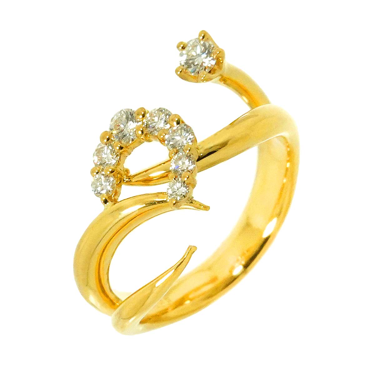 Diamond 0.23ct Ring 18K YG 750 size2.5(US)