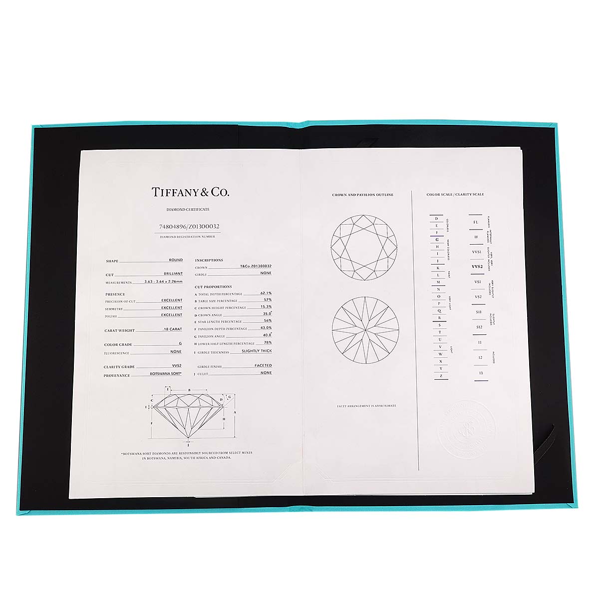 Harmony Diamond 0.18ct G/VVS2/3EX Ring Pt Size5.25-5.5(US)