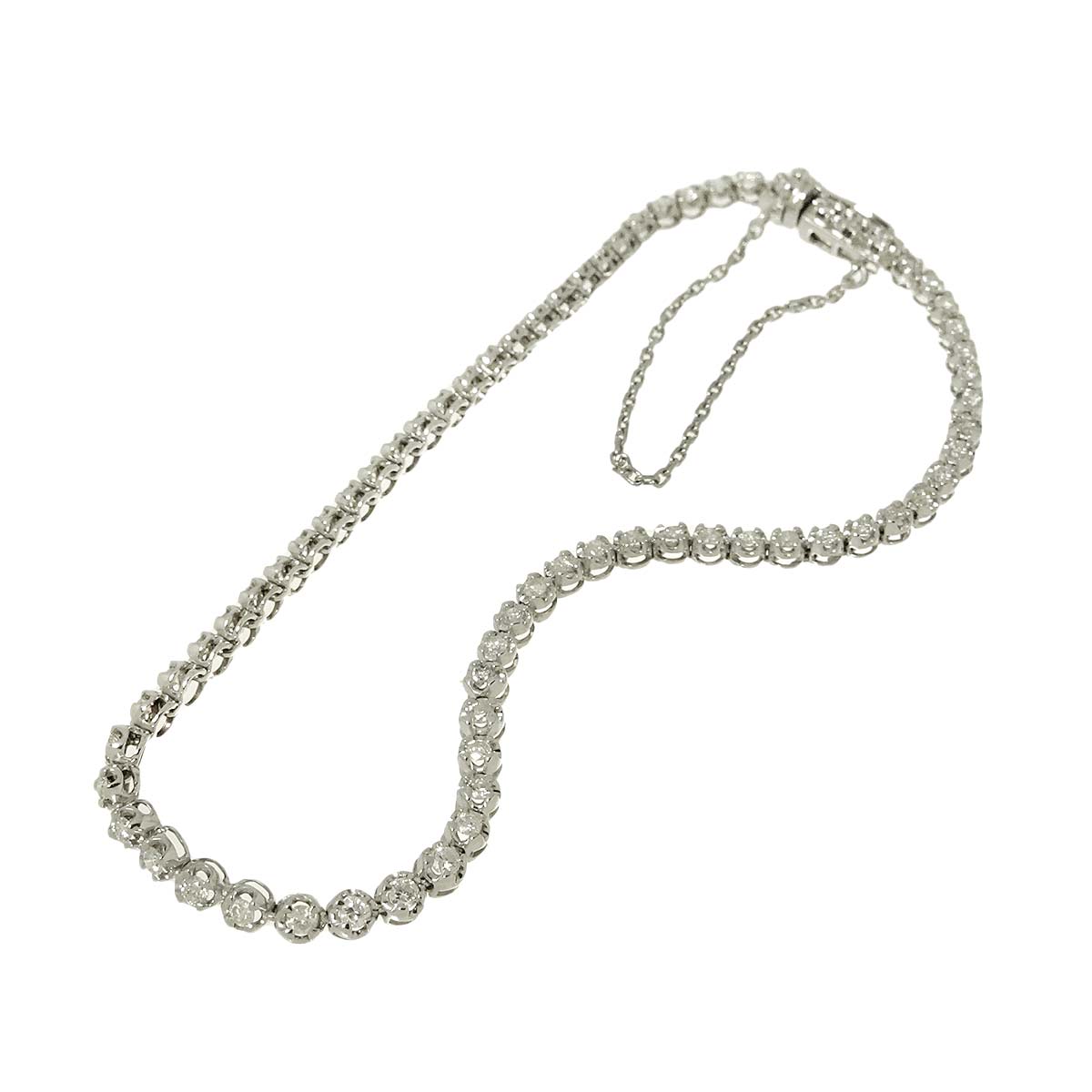 Diamond 1.00ct Bracelet 18K K18 WG White Gold 750