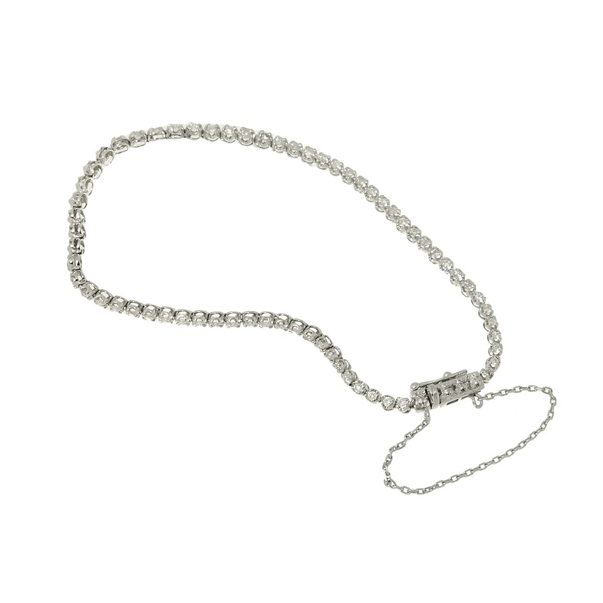 Diamond 1.00ct Bracelet 18K K18 WG White Gold 750