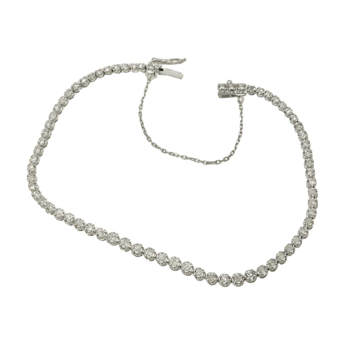 Diamond 1.00ct Bracelet 18K K18 WG White Gold 750