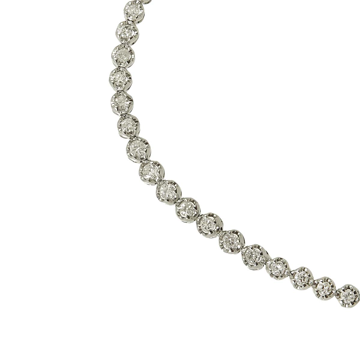 Diamond 1.00ct Bracelet 18K K18 WG White Gold 750