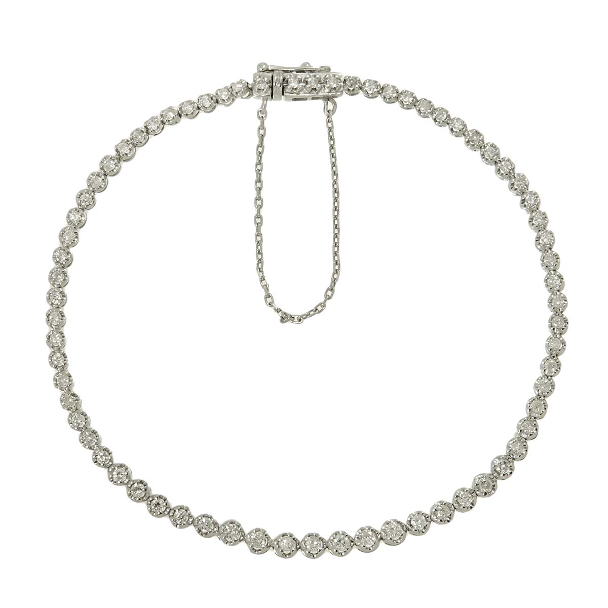Diamond 1.00ct Bracelet 18K K18 WG White Gold 750