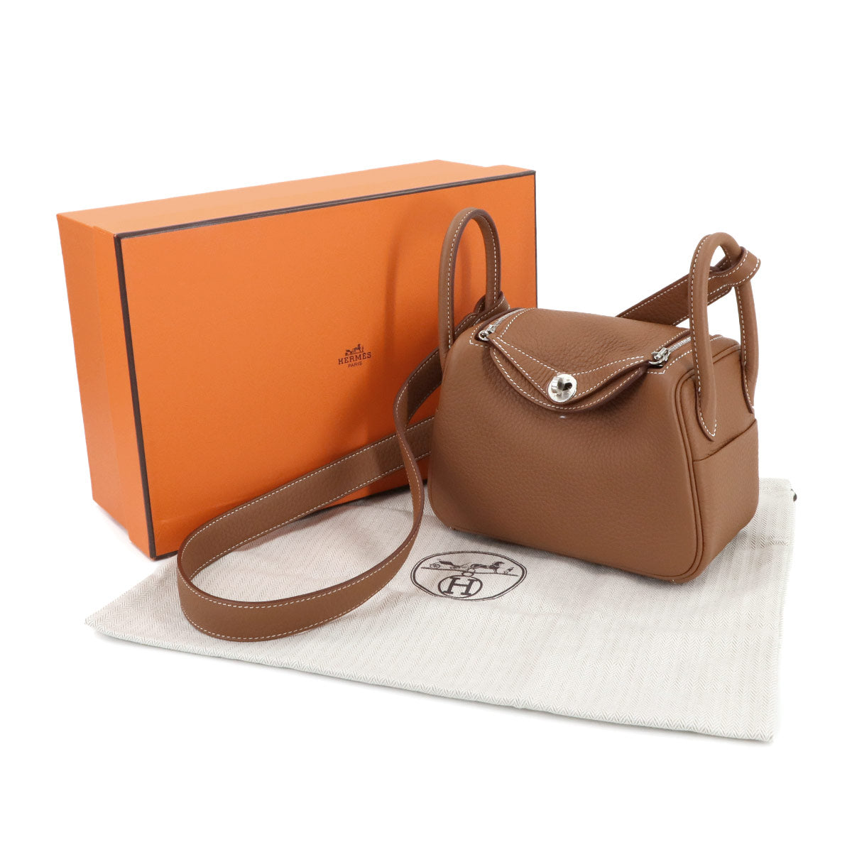 Lindy Mini Hand Shoulder Bag Taurillon Clemence Gold Purse