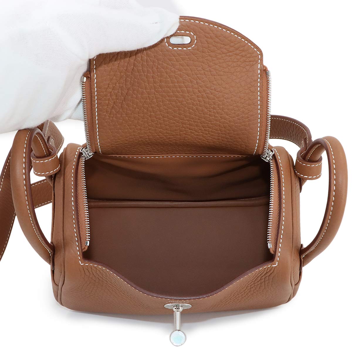 Lindy Mini Hand Shoulder Bag Taurillon Clemence Gold Purse