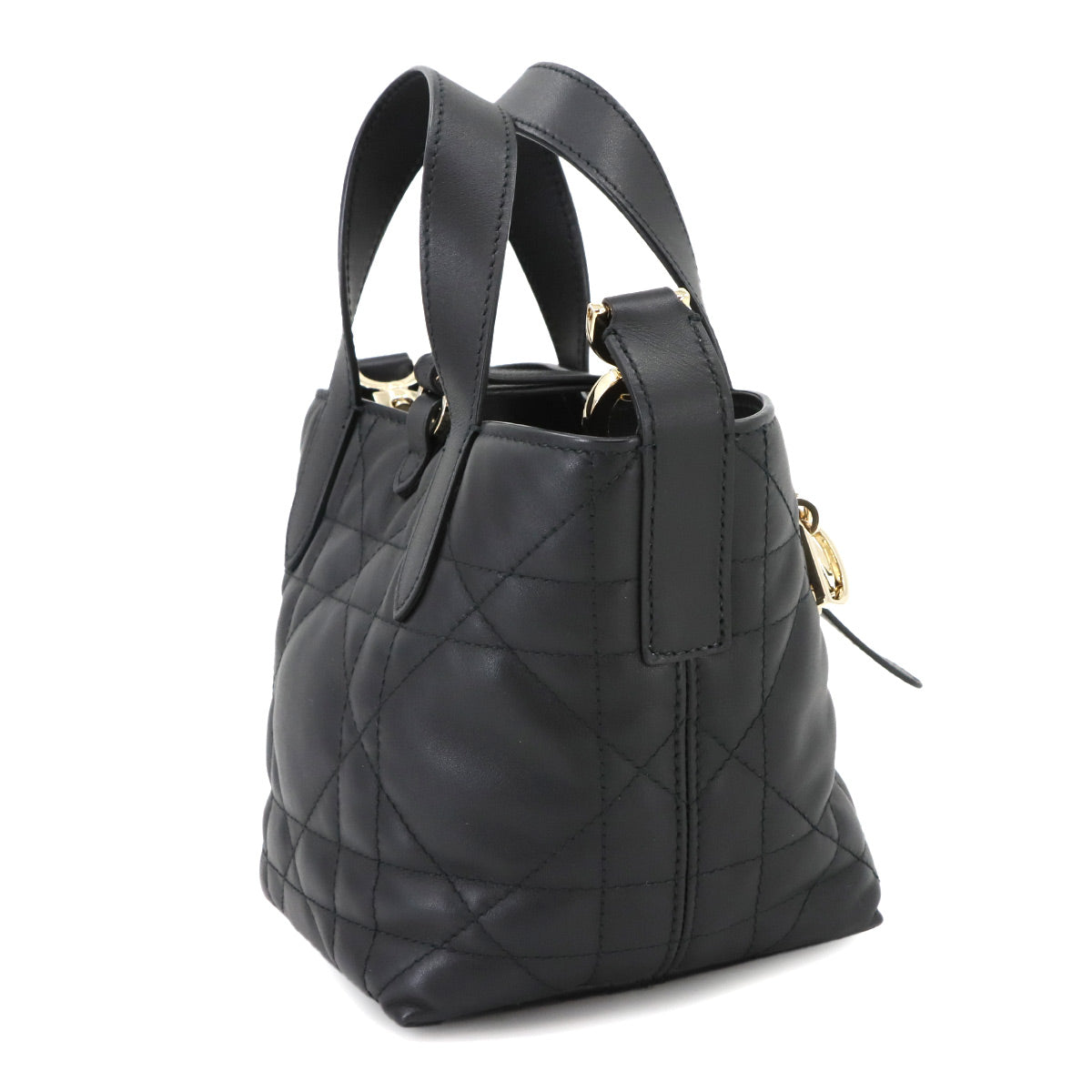 Toujours Vertical Nano Tote Shoulder Bag Leather Black