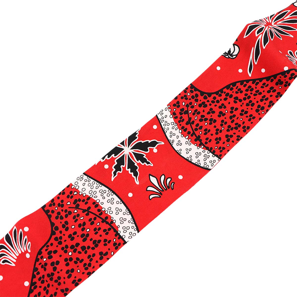 Twilly Scarf Les Leopards Bandana Silk 100% Red