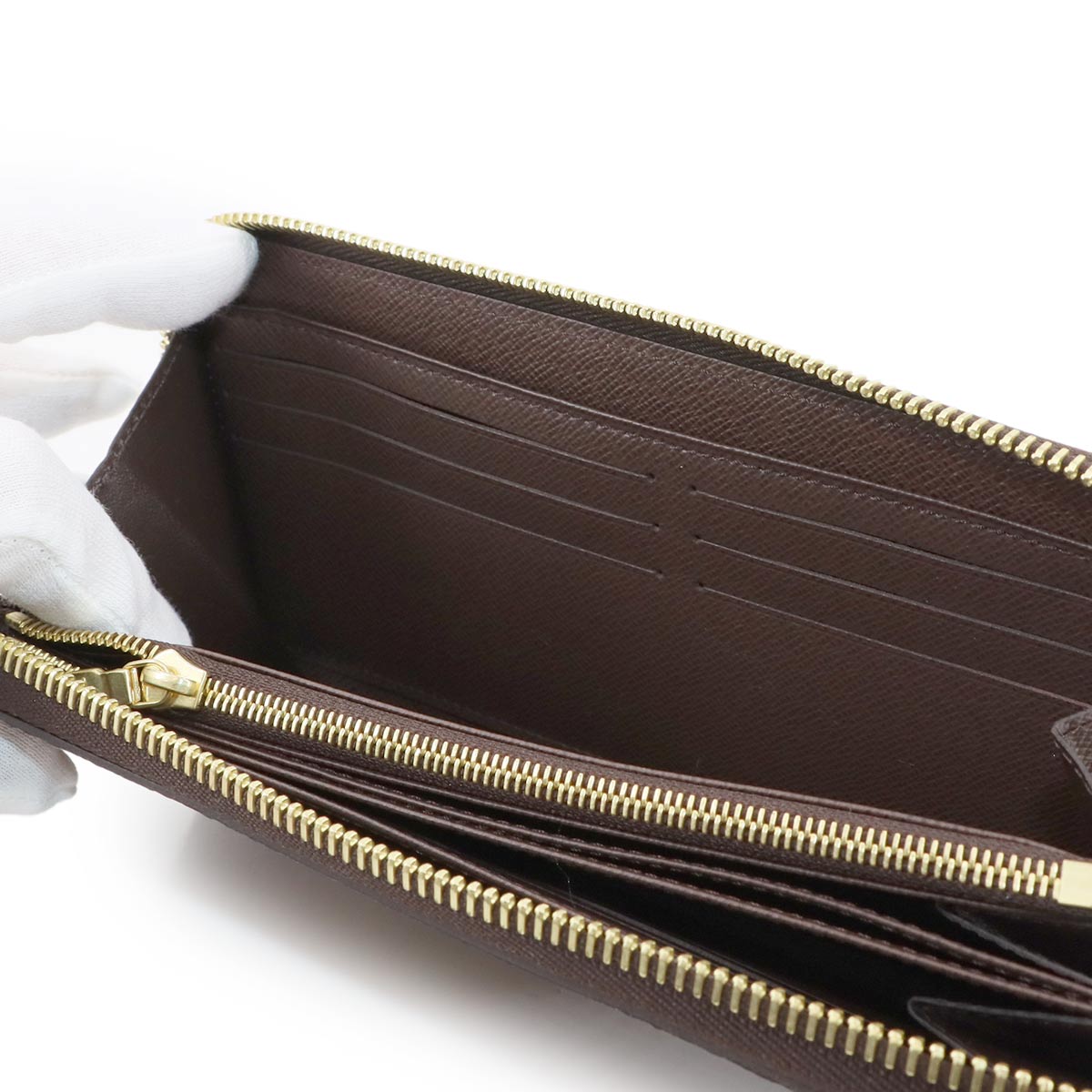 Damier Zippy Wallet Ebene Brown N41661 Purse