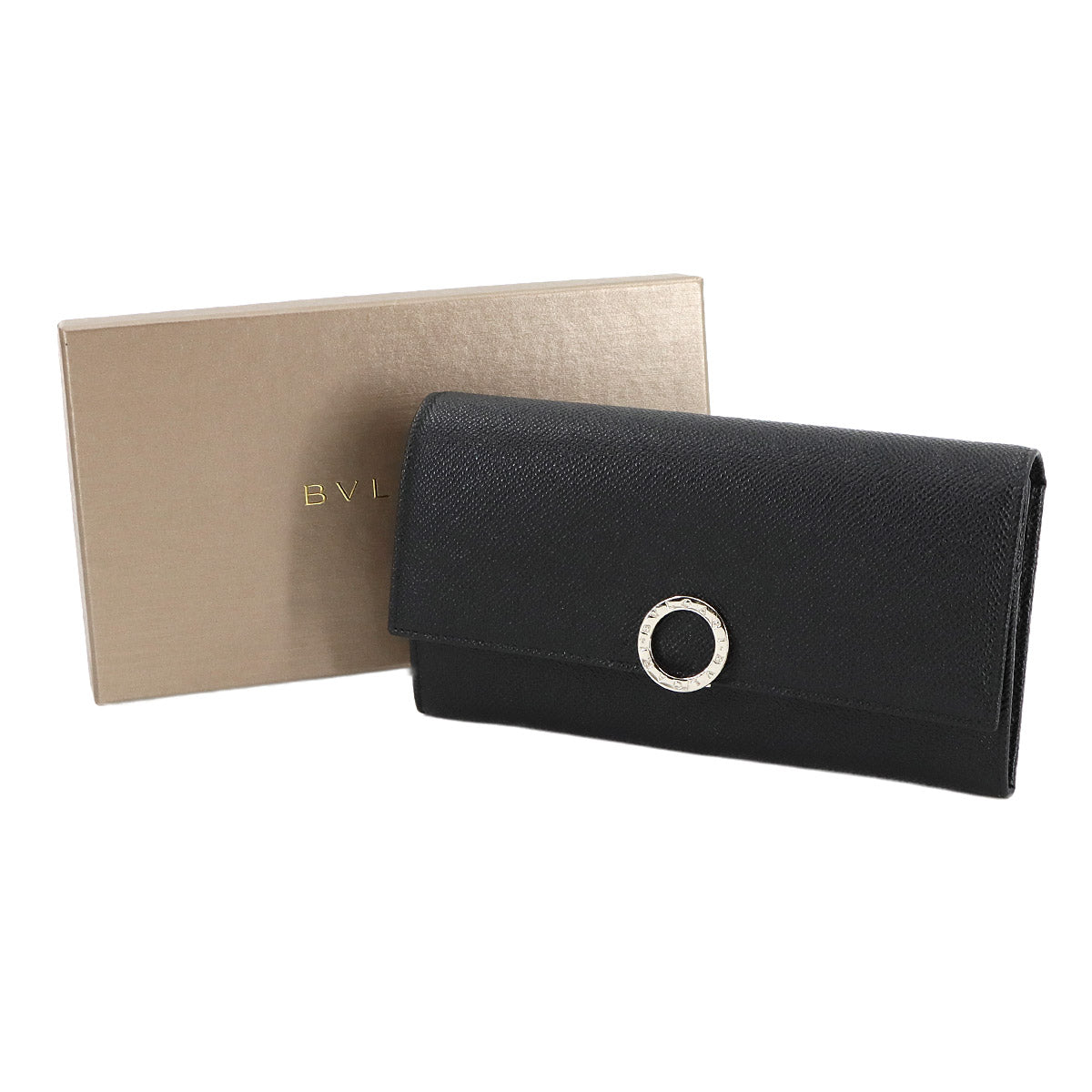 BVLGARIBVLGARI Long Wallet Leather Black 30414 Purse