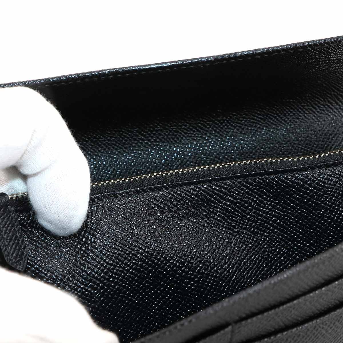 BVLGARIBVLGARI Long Wallet Leather Black 30414 Purse