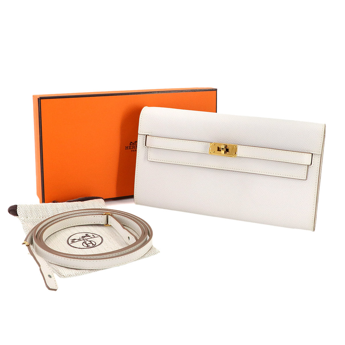 Kelly To Go Shoulder Wallet Epsom New Gris Perle Purse