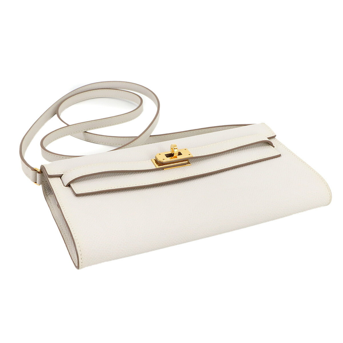 Kelly To Go Shoulder Wallet Epsom New Gris Perle Purse