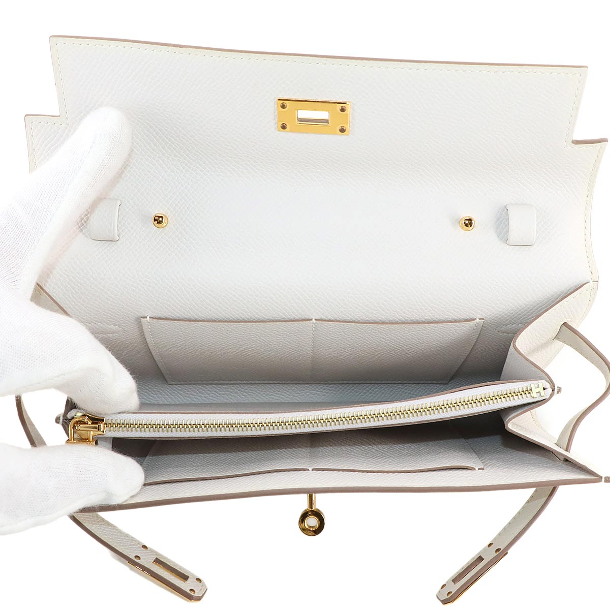 Kelly To Go Shoulder Wallet Epsom New Gris Perle Purse