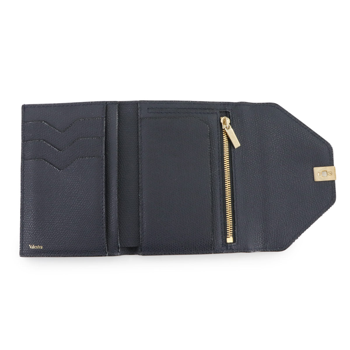 Iside Compact Wallet Purse Leather Night Blue