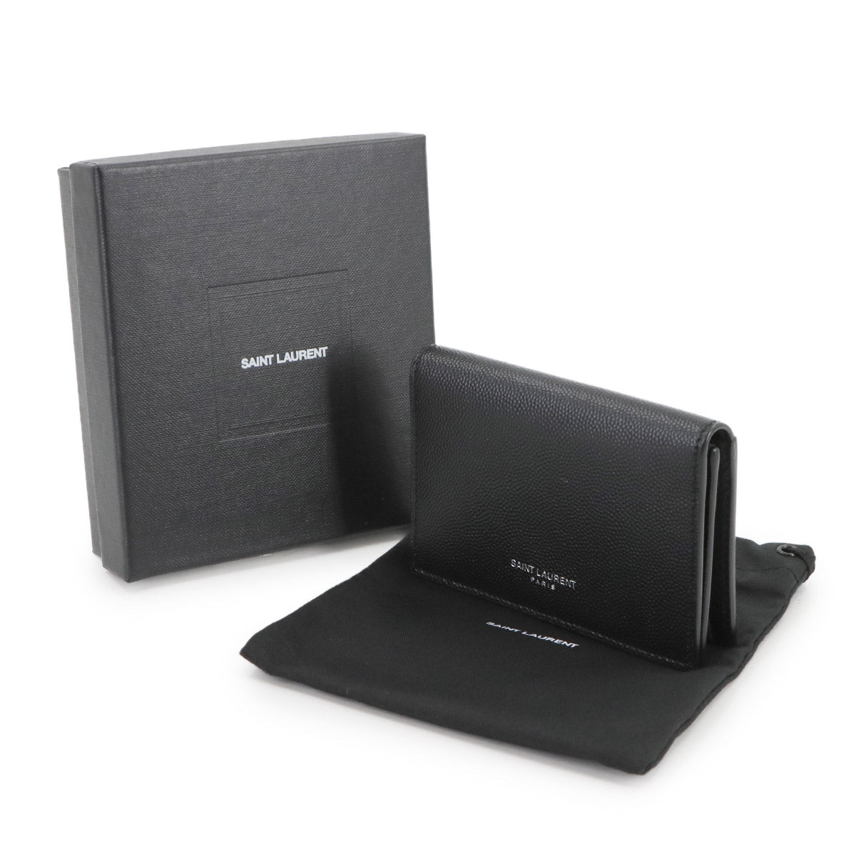 Business Card Holder Case Leather Black 469338