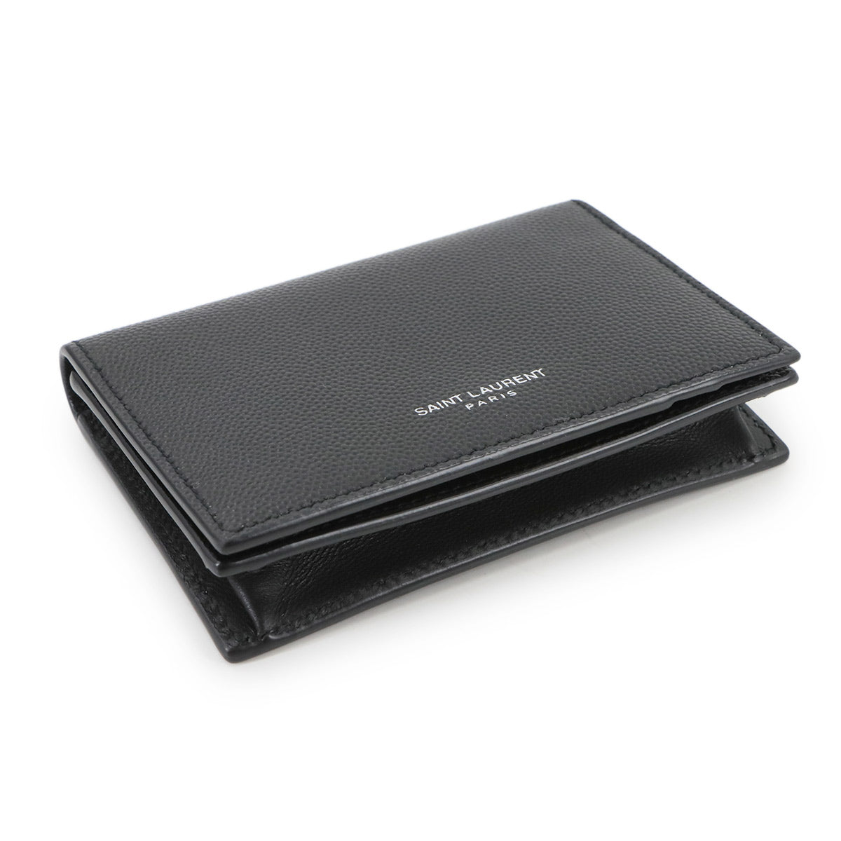 Business Card Holder Case Leather Black 469338