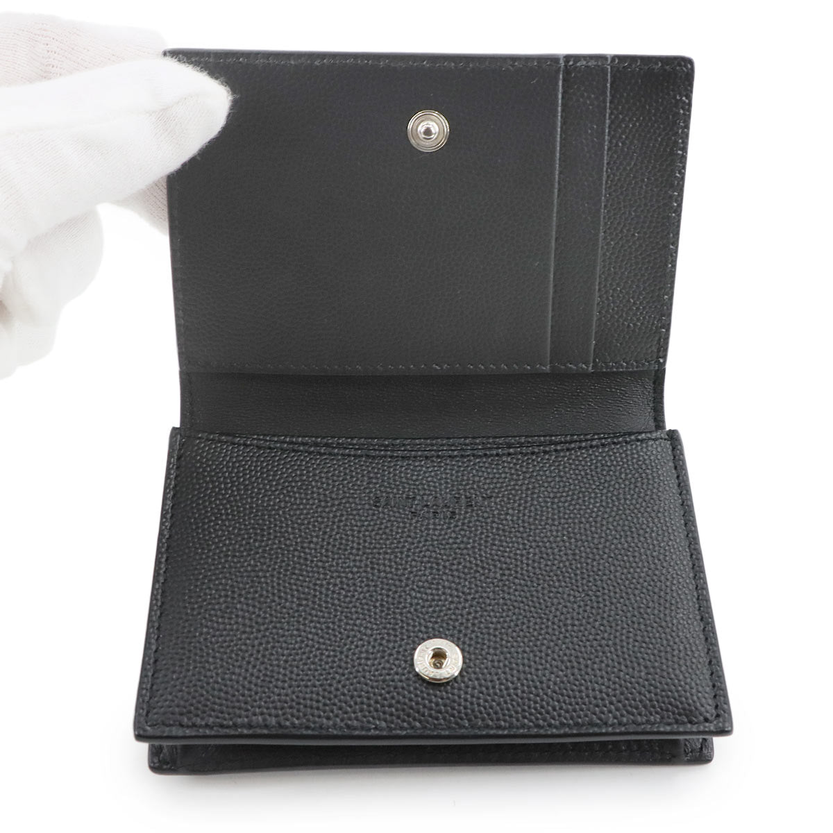 Business Card Holder Case Leather Black 469338