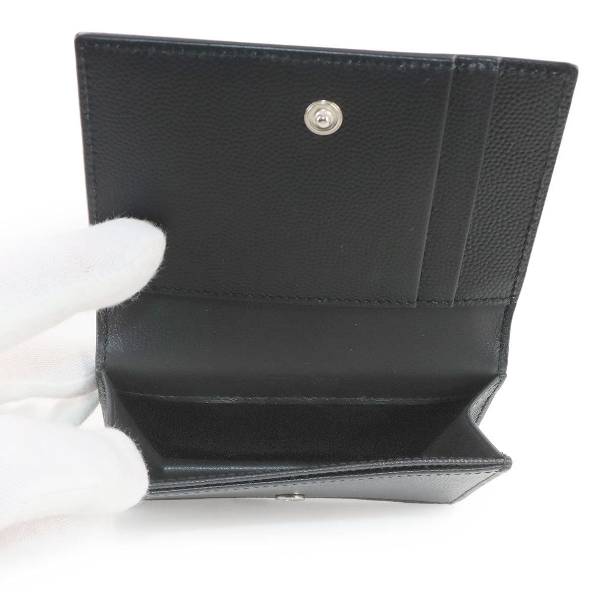 Business Card Holder Case Leather Black 469338
