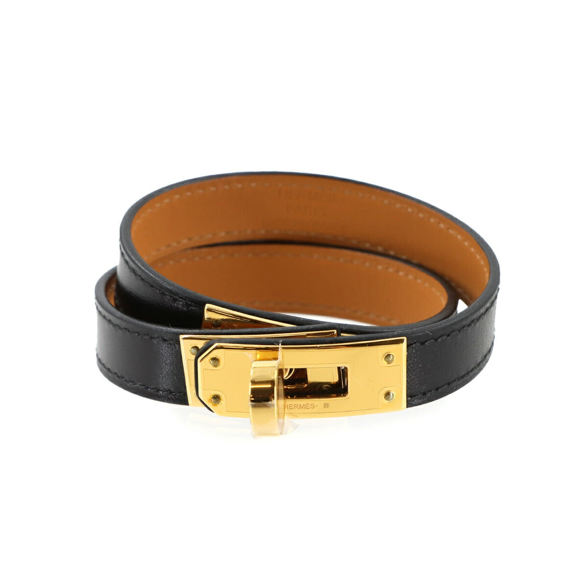 Kelly Double Tour Bracelet Box Calf Black T3 Accessory