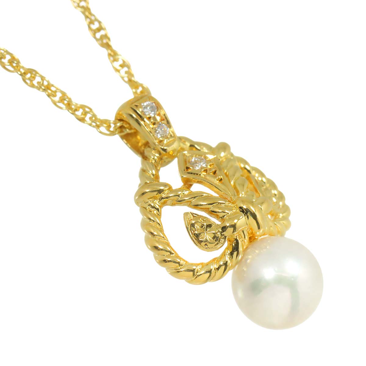 MIKIMOTO Akoya Pearl 7.2mm Necklace 18K YG 750