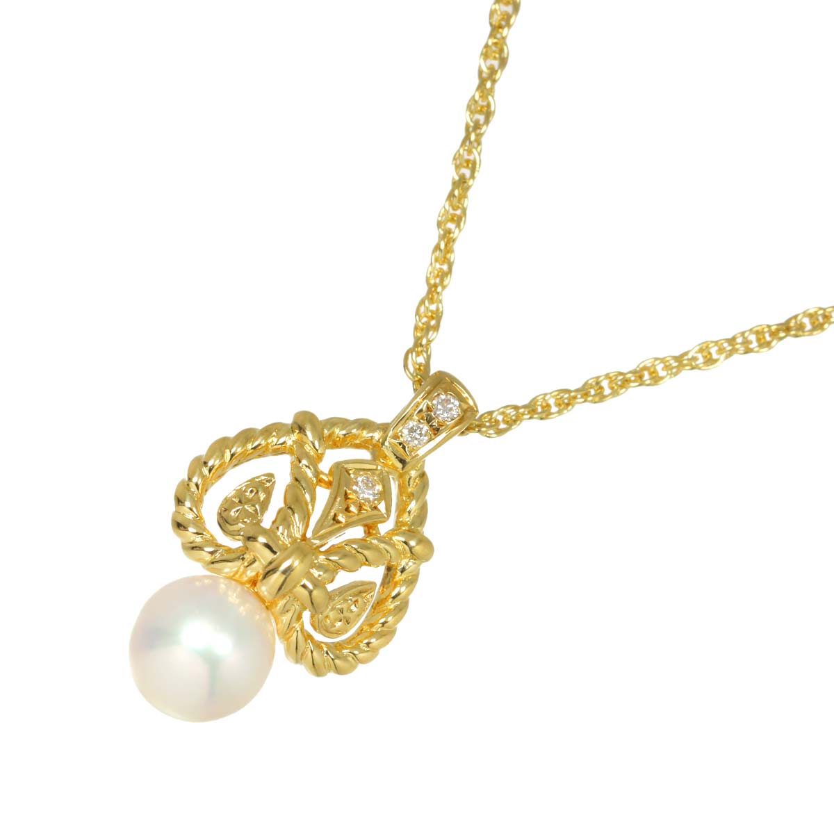 MIKIMOTO Akoya Pearl 7.2mm Necklace 18K YG 750