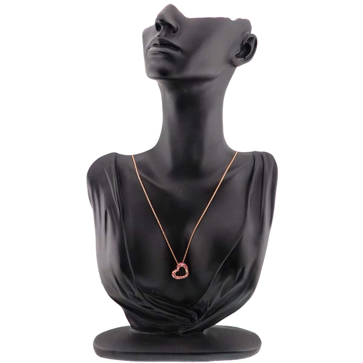 Sapphire 0.70ct Diamond 0.14ct Necklace 18K PG 750