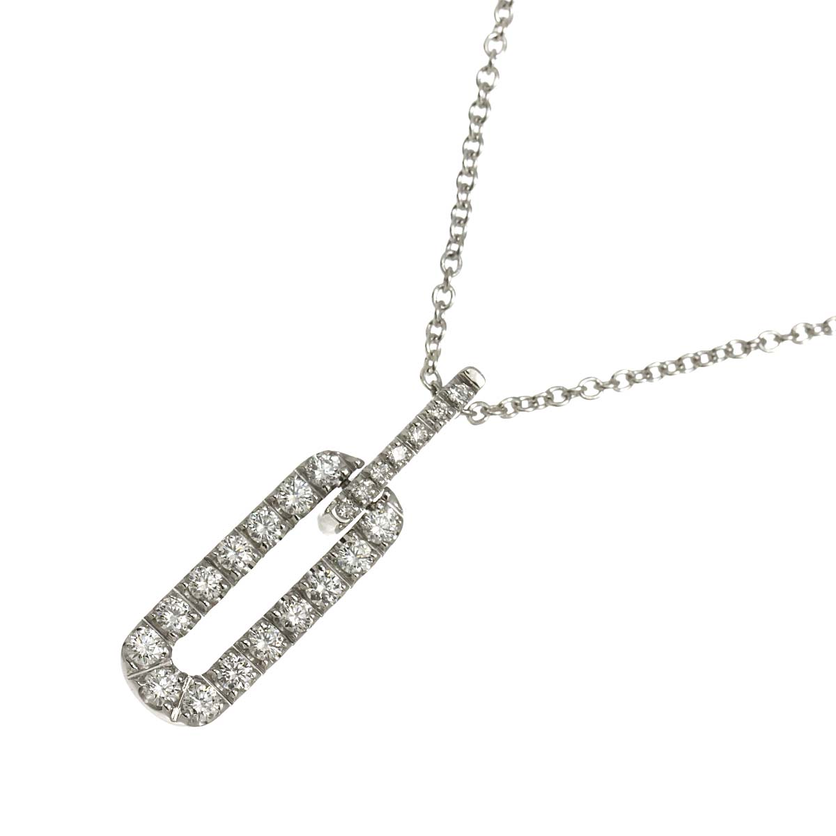 Diamond Necklace 18K White Gold 750