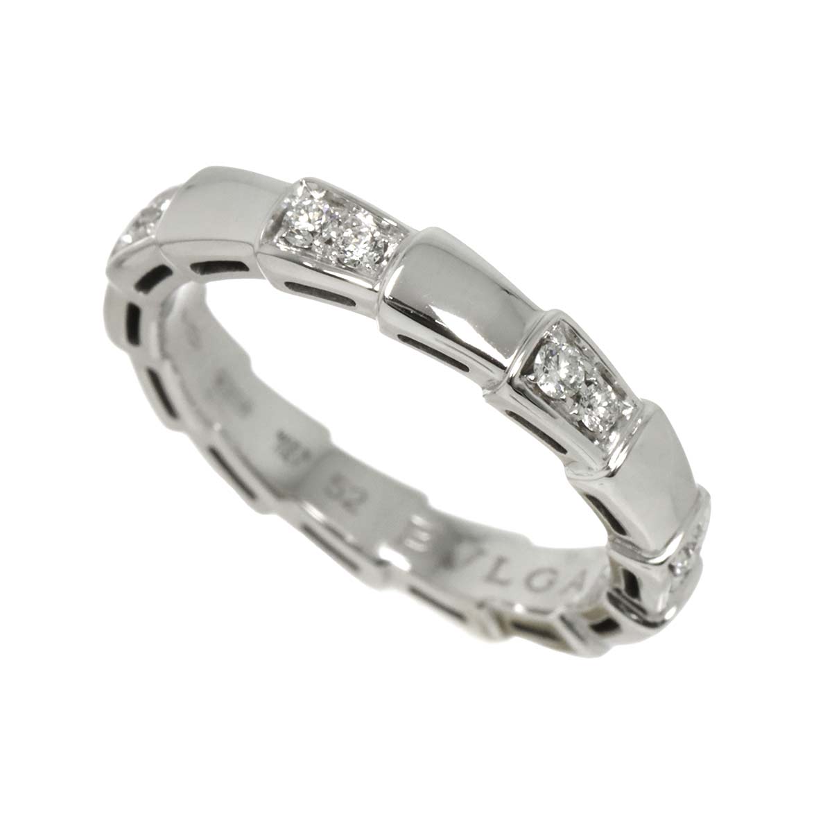 Serpenti Viper Diamond Ring 18K White Gold 750 size52 6(US)