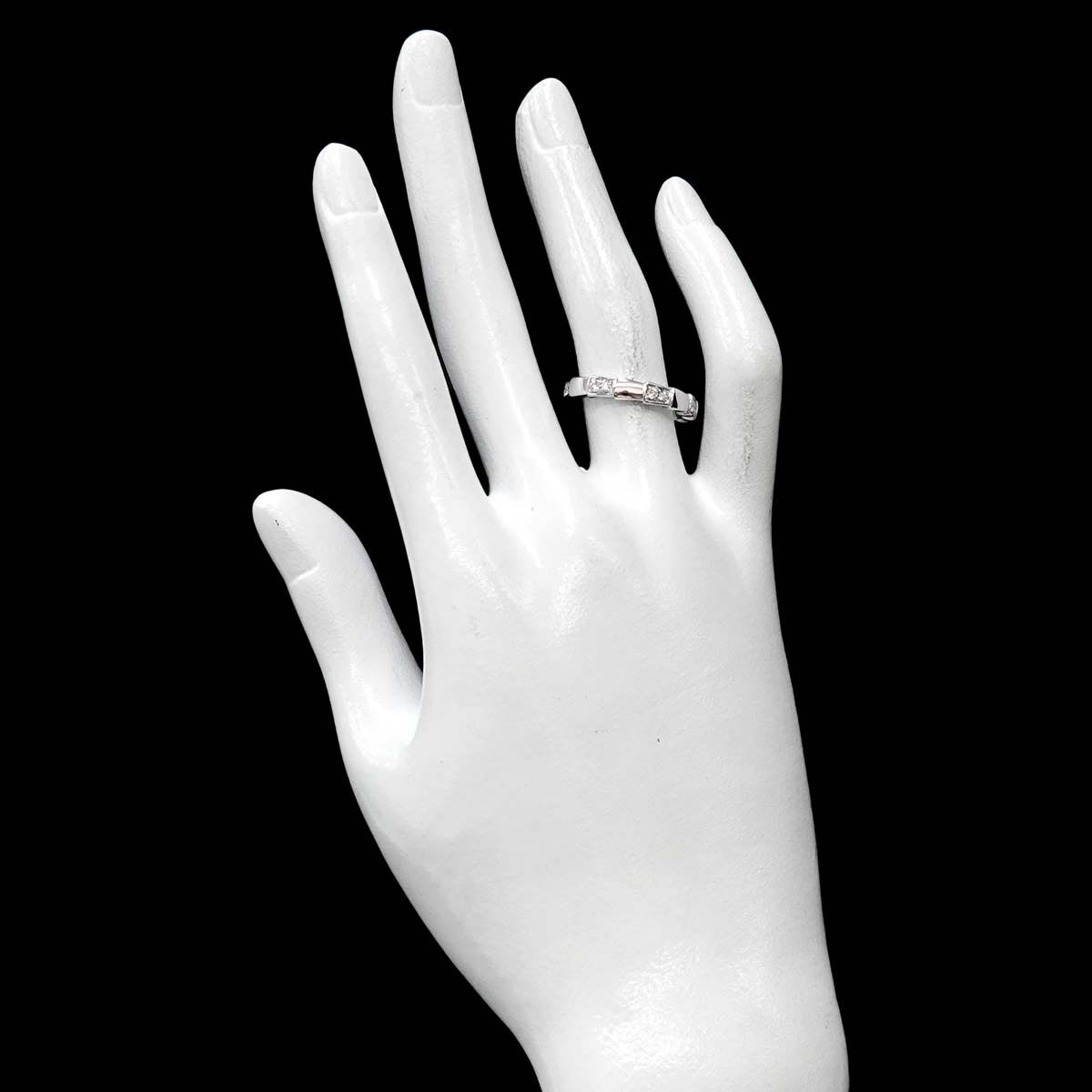 Serpenti Viper Diamond Ring 18K White Gold 750 size52 6(US)