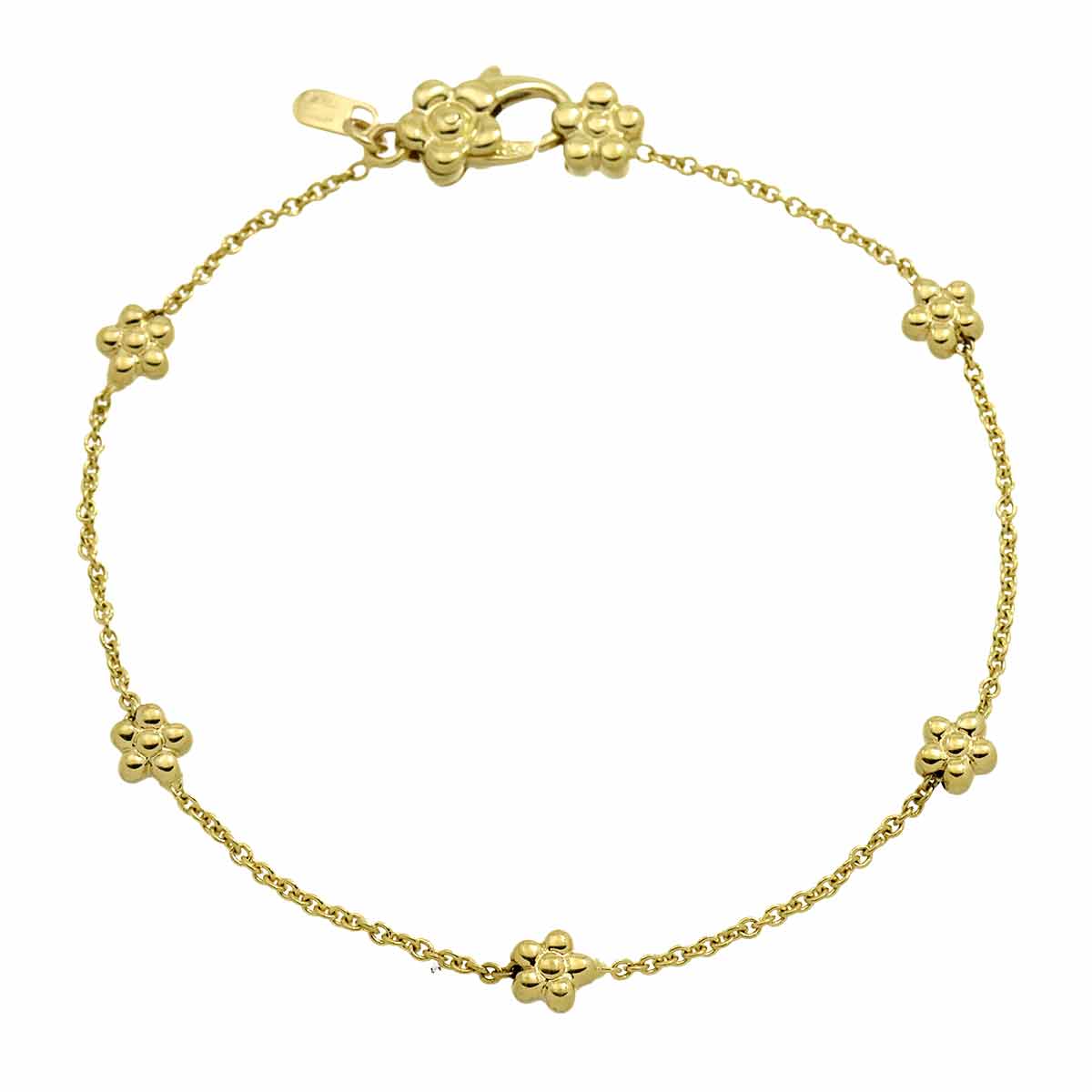 Flower Motif Bracelet 18K YG 750
