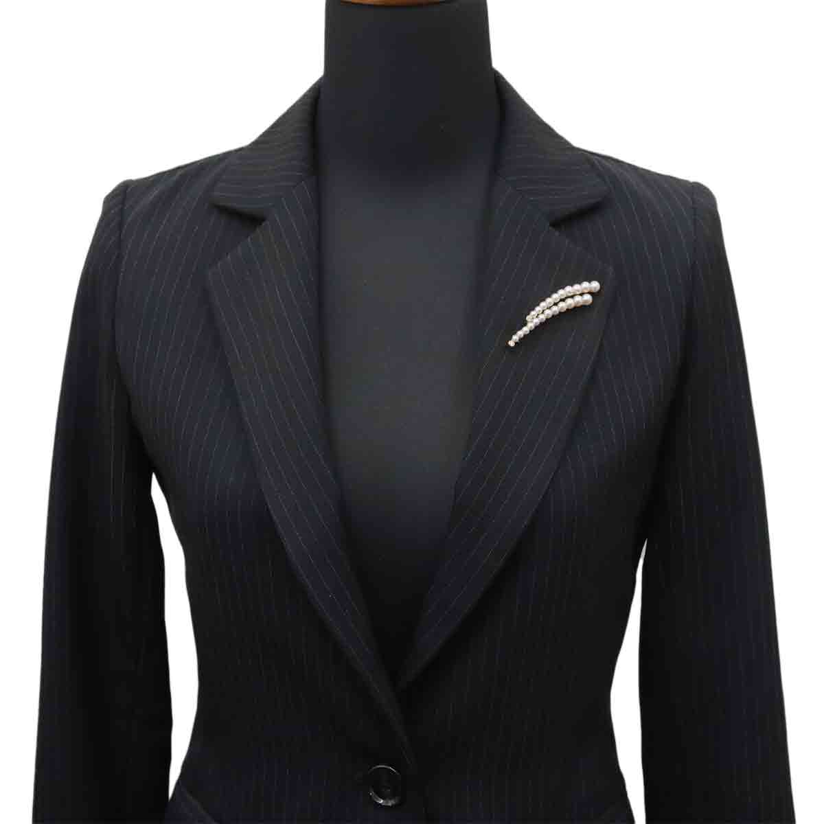 Akoya Pearl 5.8-3.4mm Diamond Brooch 18K PG 750