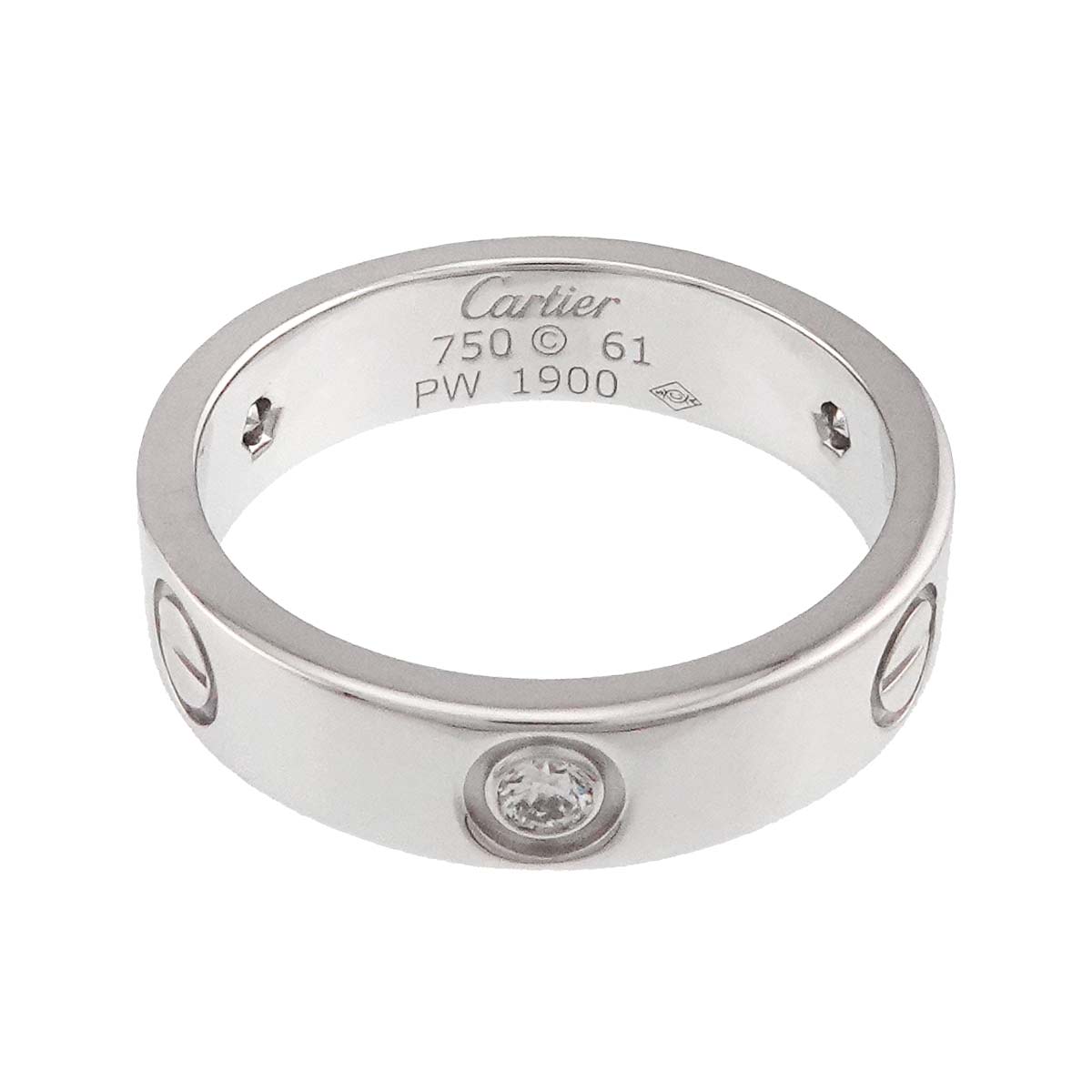 Love Ring Diamond 3P 18K White Gold 750 size61 9-9.5(US)