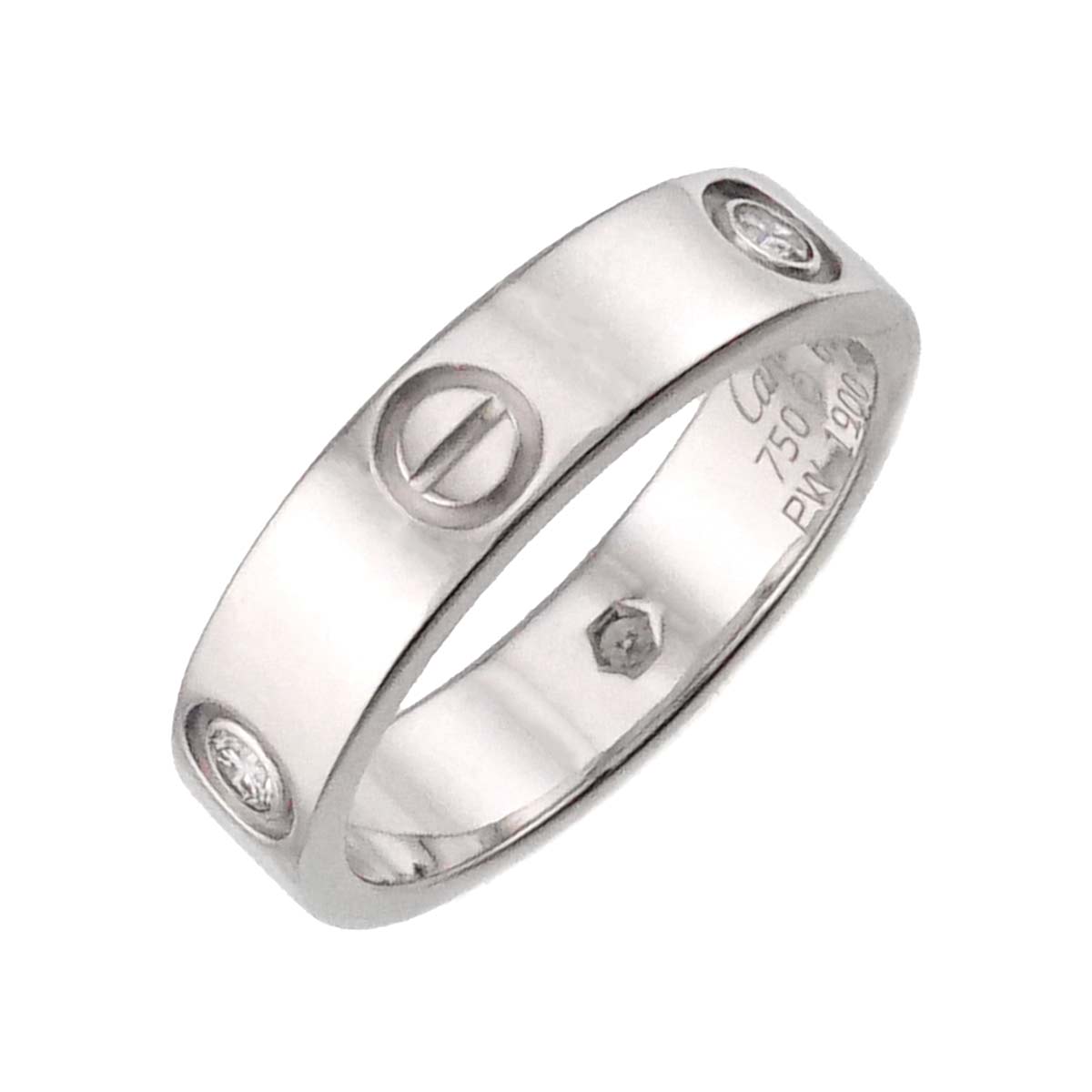 Love Ring Diamond 3P 18K White Gold 750 size61 9-9.5(US)