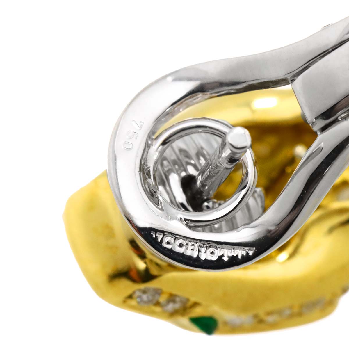 Diamond 2.43ct Emerald 0.08ct Earrings Pierced 18K YG 750