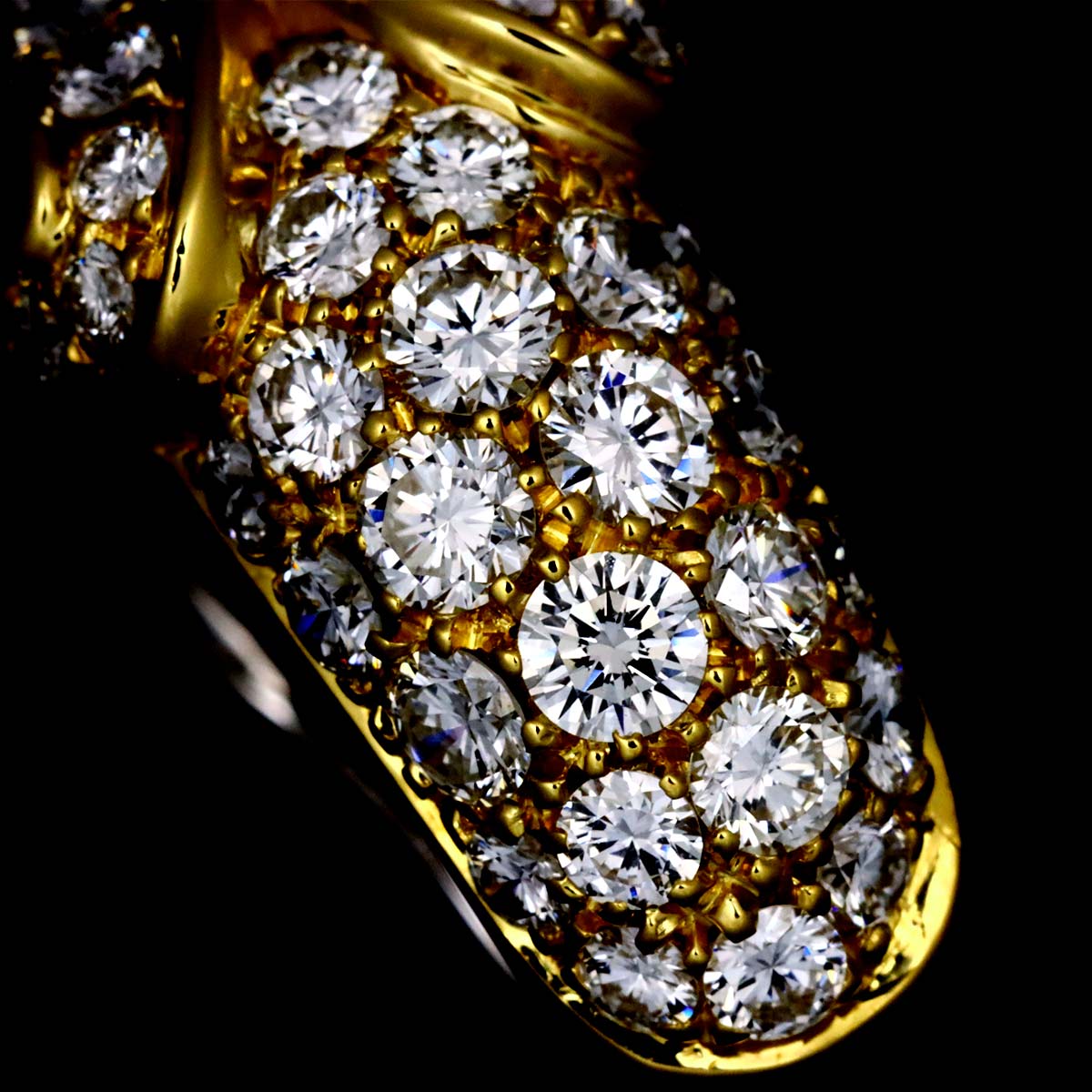 Diamond 2.43ct Emerald 0.08ct Earrings Pierced 18K YG 750