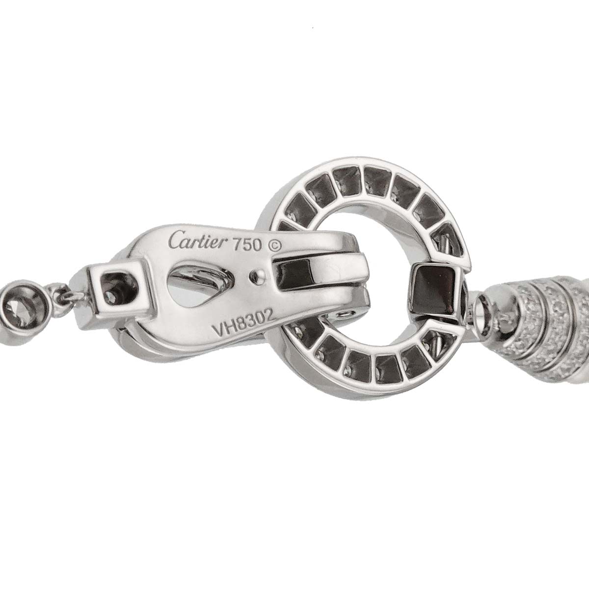 AGRAFE Freshwater cultured pearl Diamond Necklace 18K WG 750