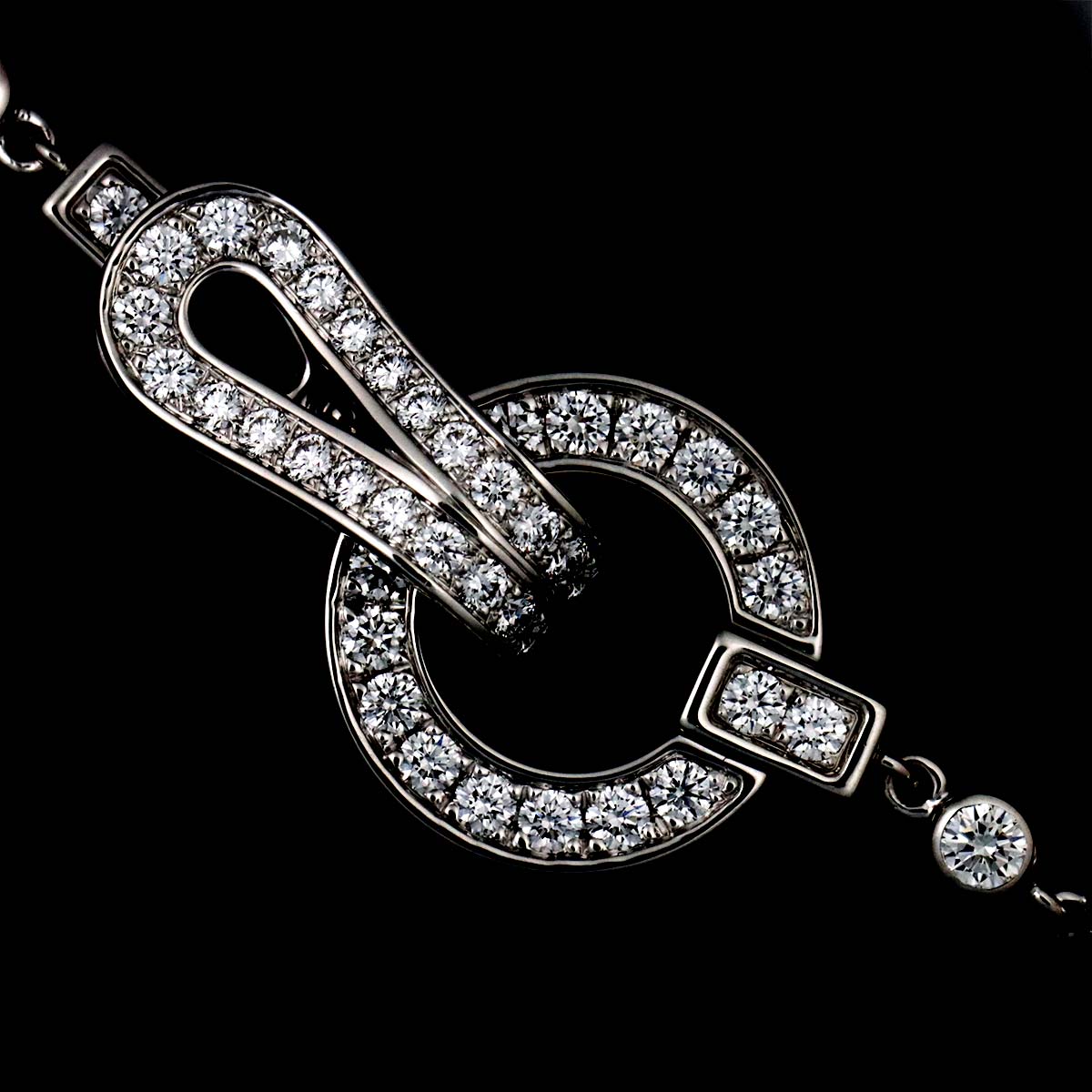 AGRAFE Freshwater cultured pearl Diamond Necklace 18K WG 750