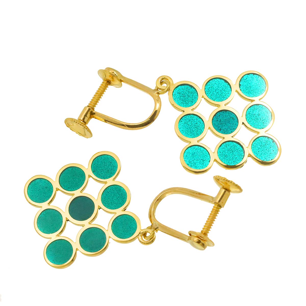 Enamel Earrings 18K Yellow Gold 750