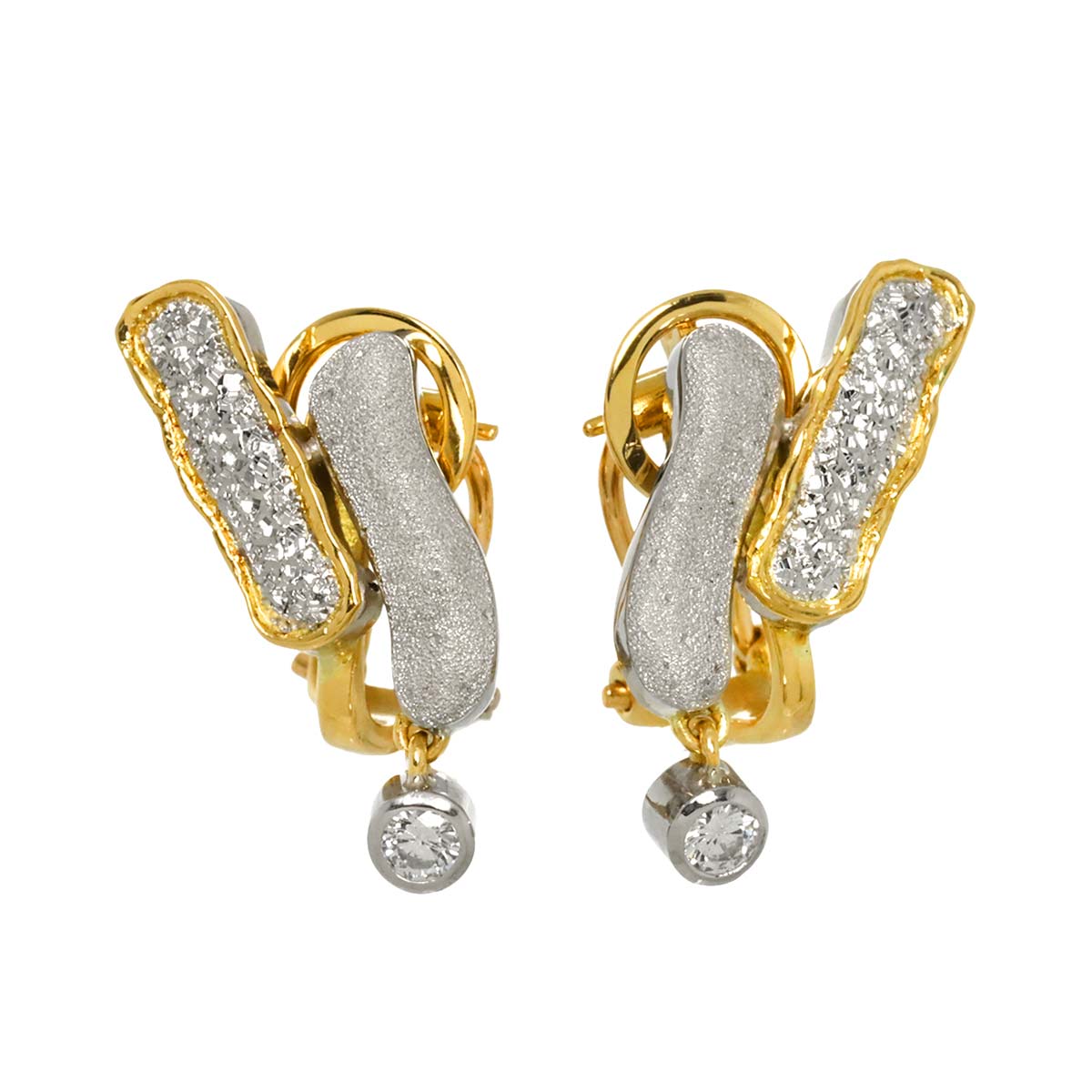 Diamond 0.17ct Earrings Clip on 18K YG Pt