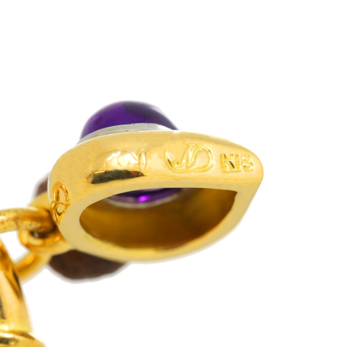 Amethyst Diamond Earrings Clip on 18K YG Pt