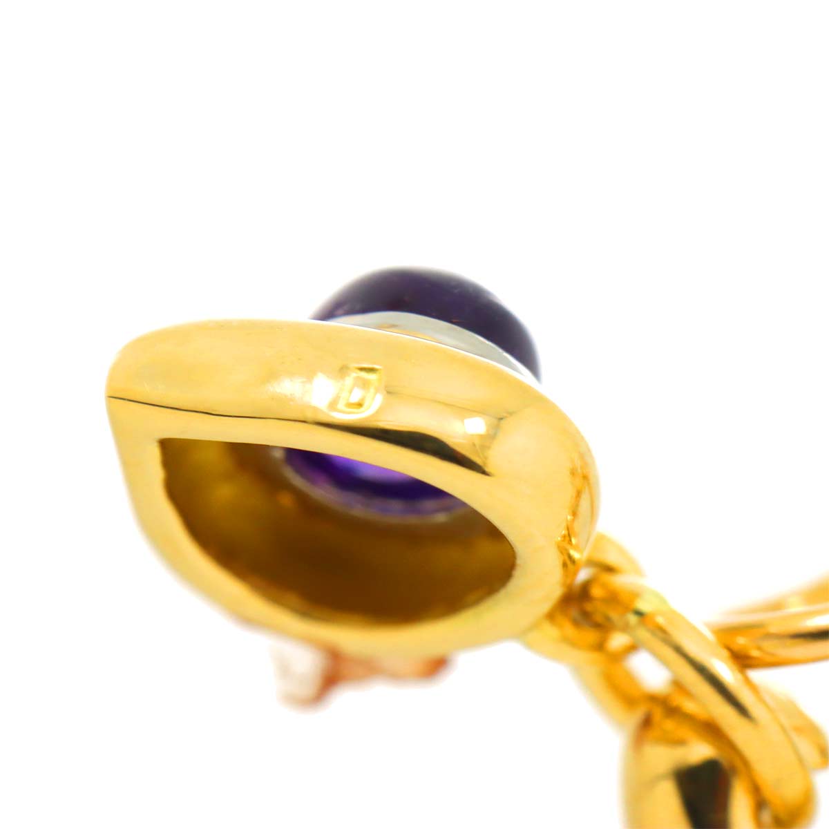 Amethyst Diamond Earrings Clip on 18K YG Pt